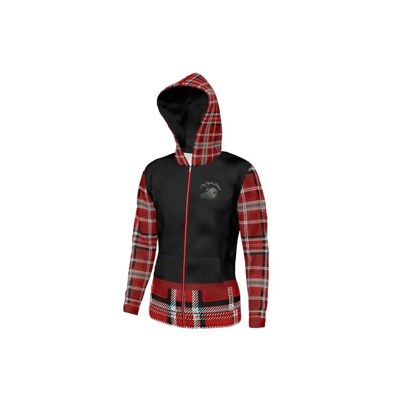 TRP Twisted Patterns 06: Digital Plaid 01-05A Designer Unisex Full Zip Hoodie