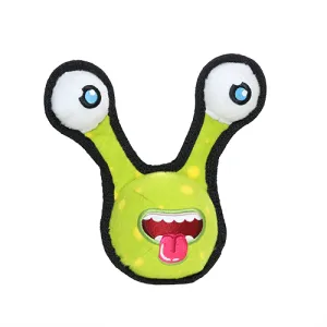 Tuffy 2 Eyed Alien Ball Durable Plush Dog Toy, Green