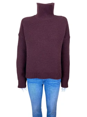 Vince Women's Wool Cashmere Mock Turtleneck Sweater Wine Size S