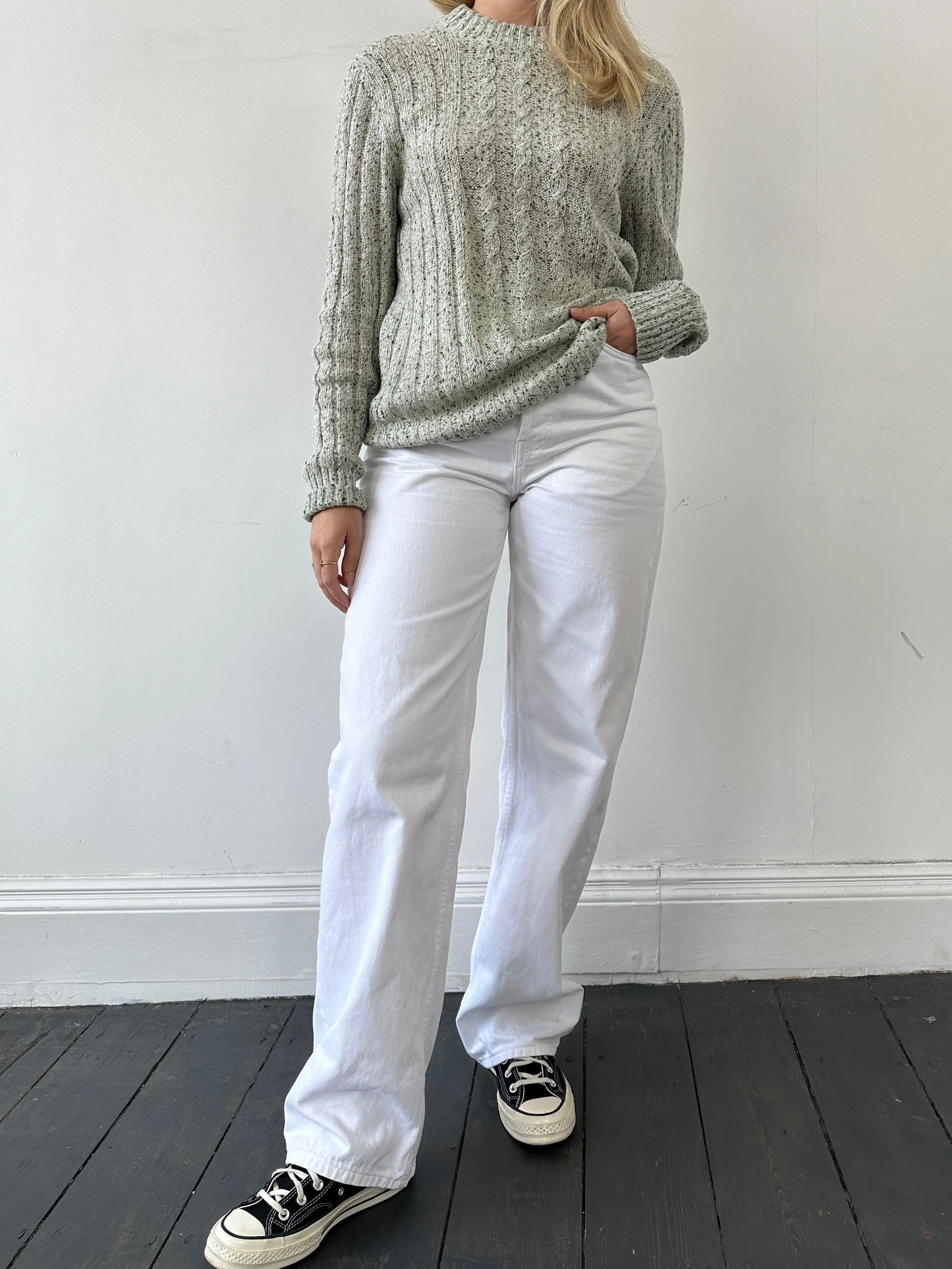 Vintage Cable Knit Lightweight Jumper - S/M